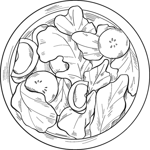 Lettuce salad coloring page free printable coloring pages