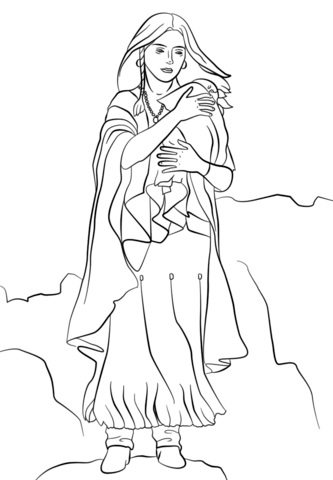 Sacagawea coloring page free printable coloring pages