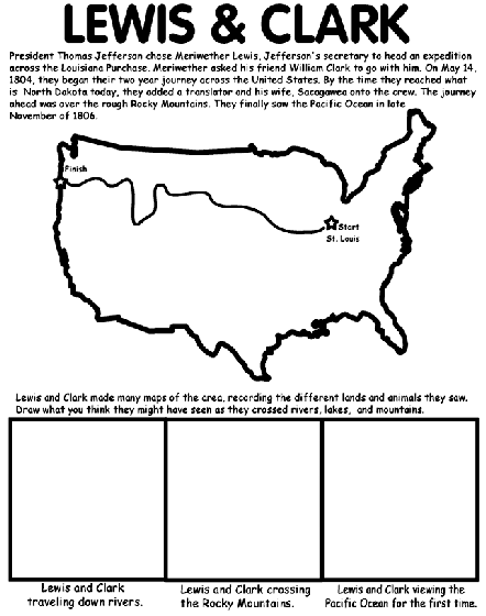 Lewis and clark expedition coloring page