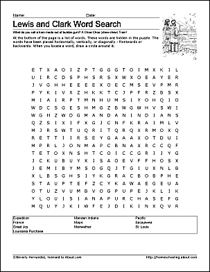 Free lewis and clark worksheets and coloring pages