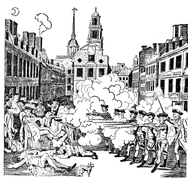 Boston massacre by paul revere clipart