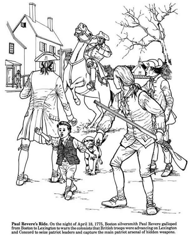 American revolution coloring book coloring books people coloring pages paul reveres ride