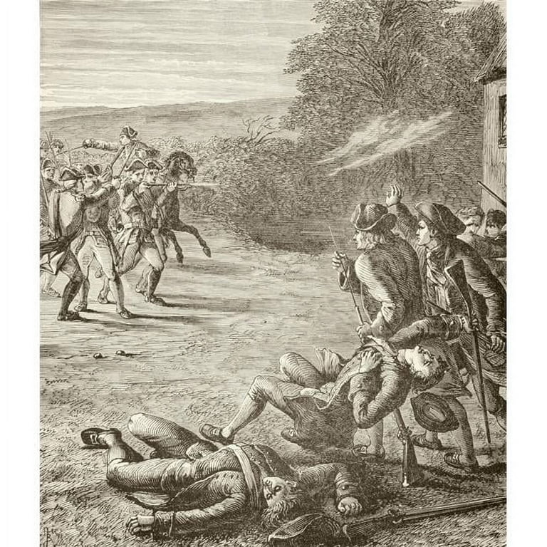 Posterazzi an incident at lexington during the battles of lexington concord april the first battle of the american revolutionary war from a th century illustration poster