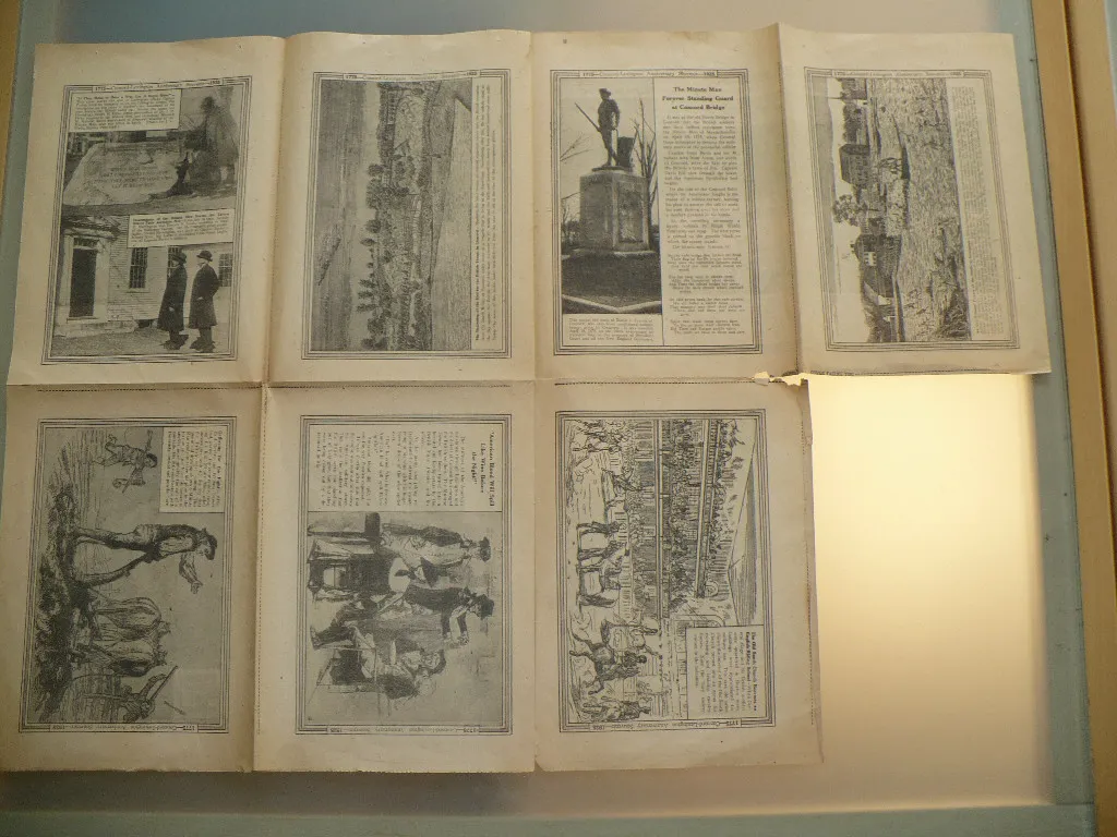 Antique newspaper nrd lexington anniversary souvenir paper drawings