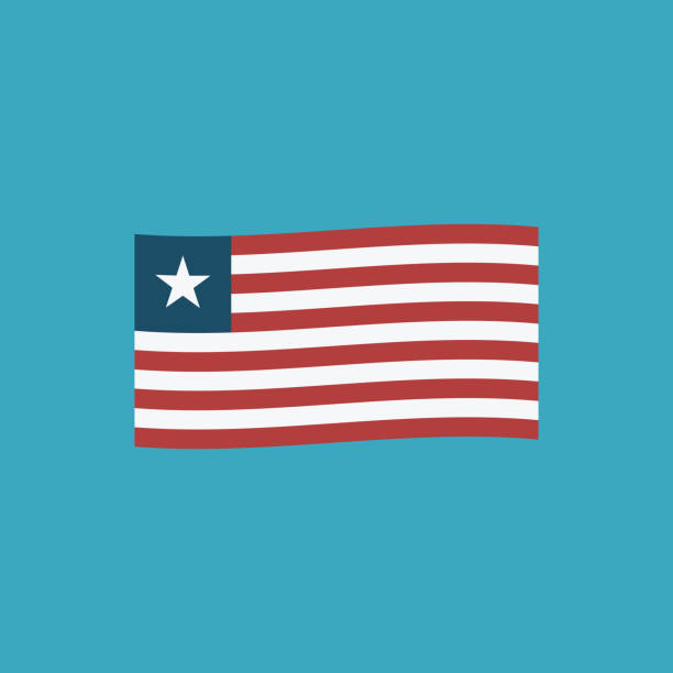 Cartoon of liberia flag stock illustrations royalty