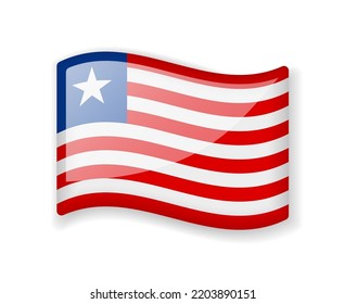 Liberia flag wavy flag bright glossy stock vector royalty free