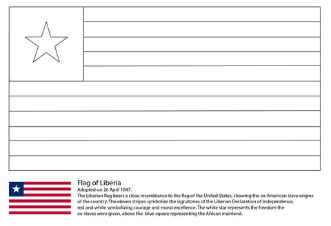 Flag of liberia coloring page free printable coloring pages