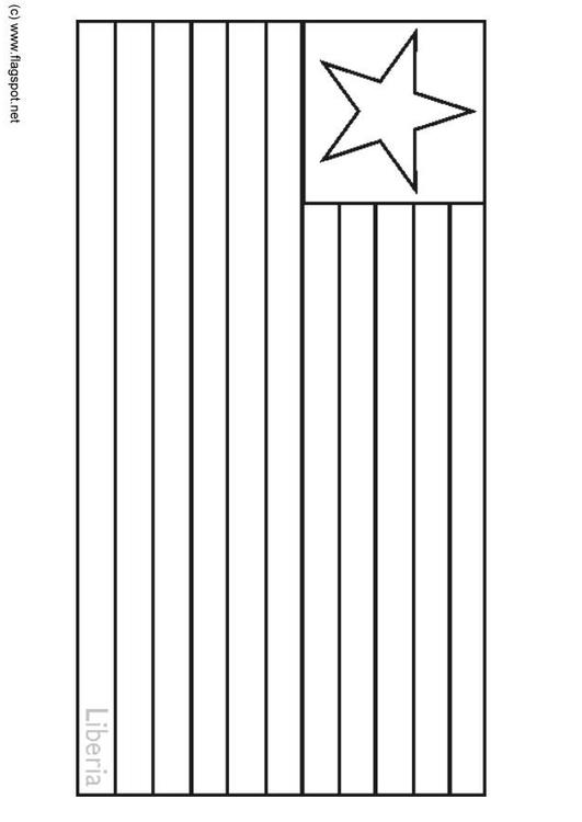 Coloring page flag liberia