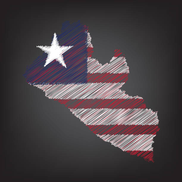 Drawing of a liberia flag stock photos pictures royalty