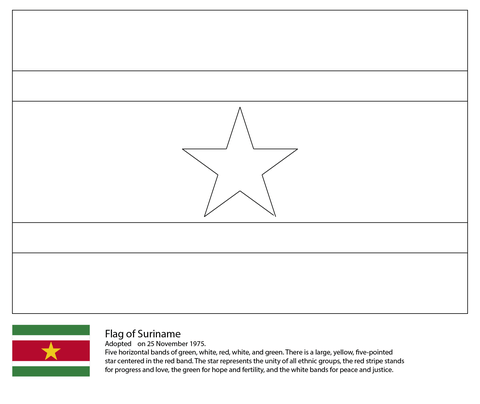 Suriname flag coloring page free printable coloring pages flag coloring pages suriname flag flag