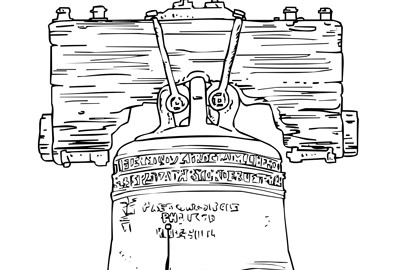 Liberty bell coloring page