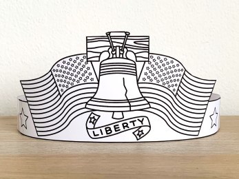 Liberty bell crown coloring printable kids craft