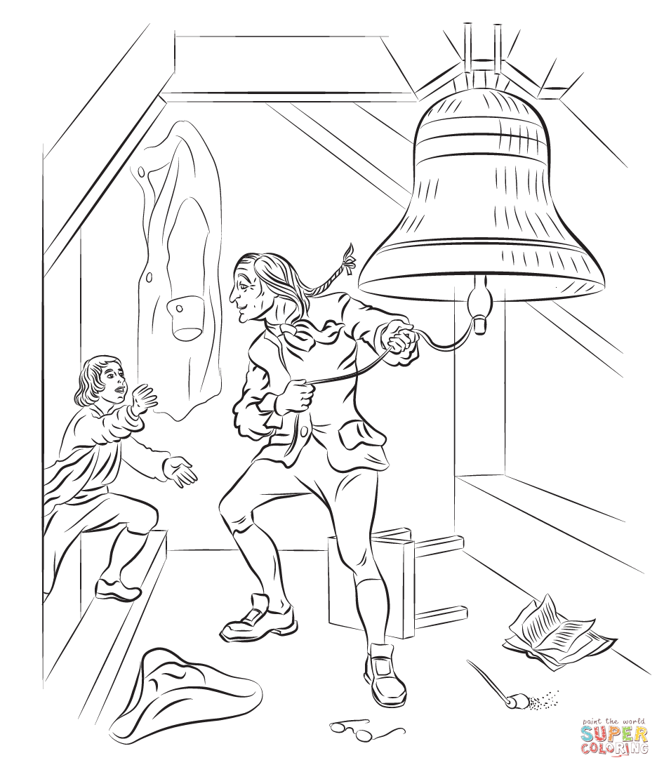 Liberty bell coloring page free printable coloring pages