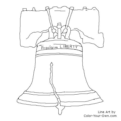 Liberty bell coloring page