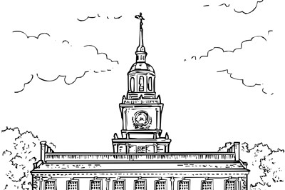 Liberty bell coloring page