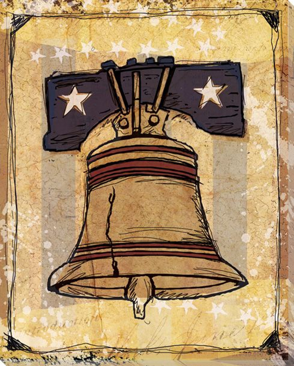 American liberty bell wrapped canvas giclee print wall art