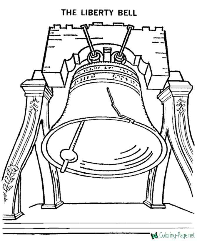 Patriotic coloring pages liberty bell to print color