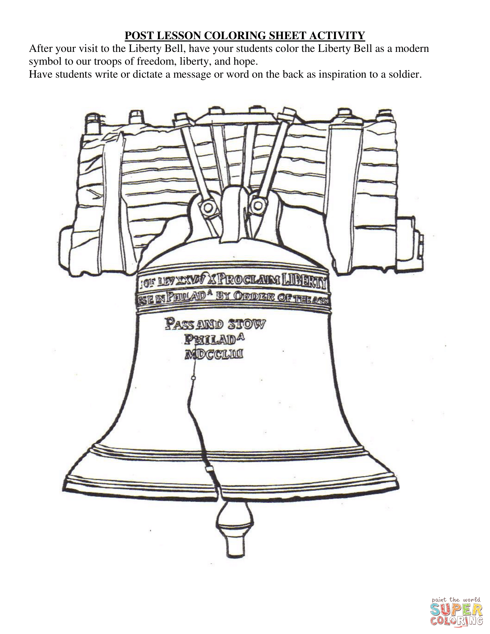 Liberty bell coloring page free printable coloring pages