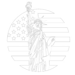 Printable american patriotic symbols coloring page