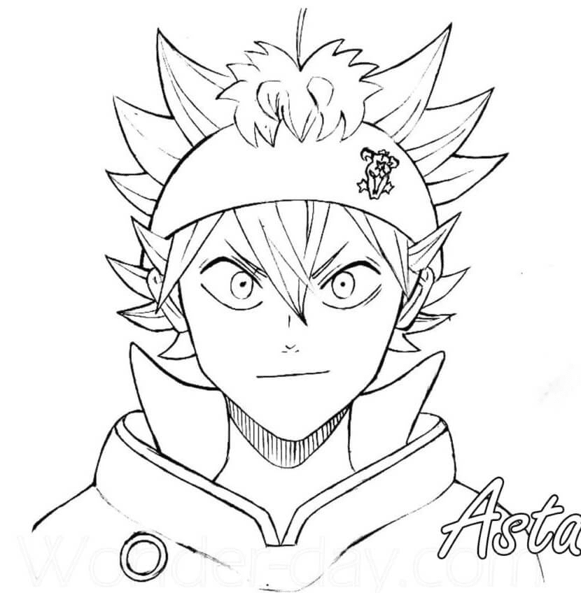 Black clover coloring pages printable for free download