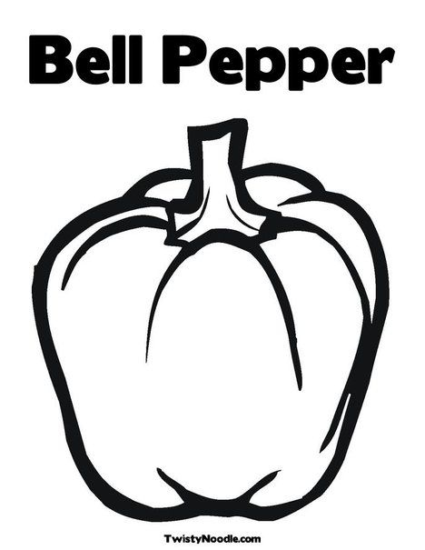 Bell pepper vegetable coloring pages stuffed green peppers coloring pages