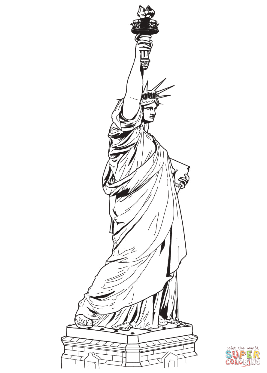 Statue of liberty coloring page free printable coloring pages