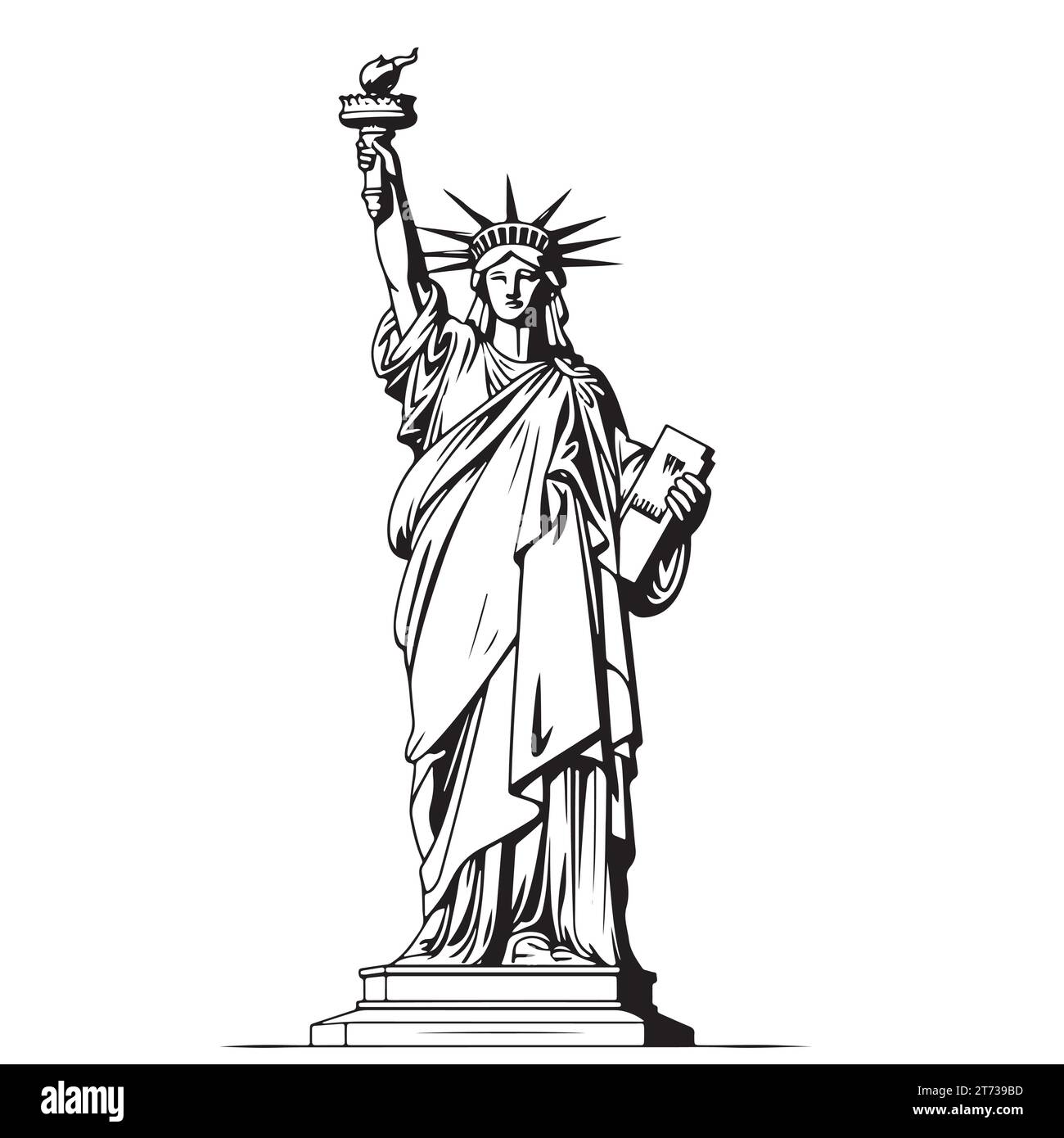 Liberty statue cartoon hi