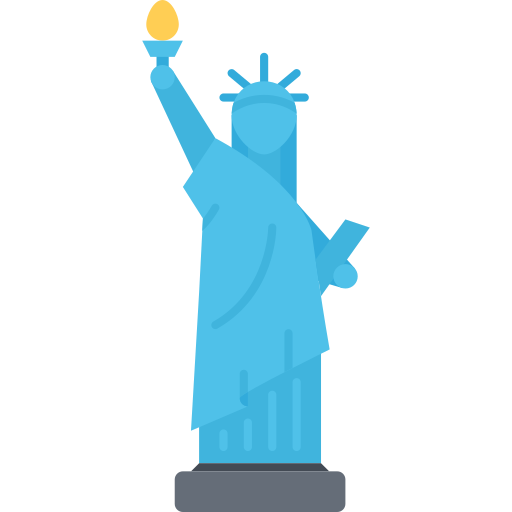 Statue of liberty coloring flat icon