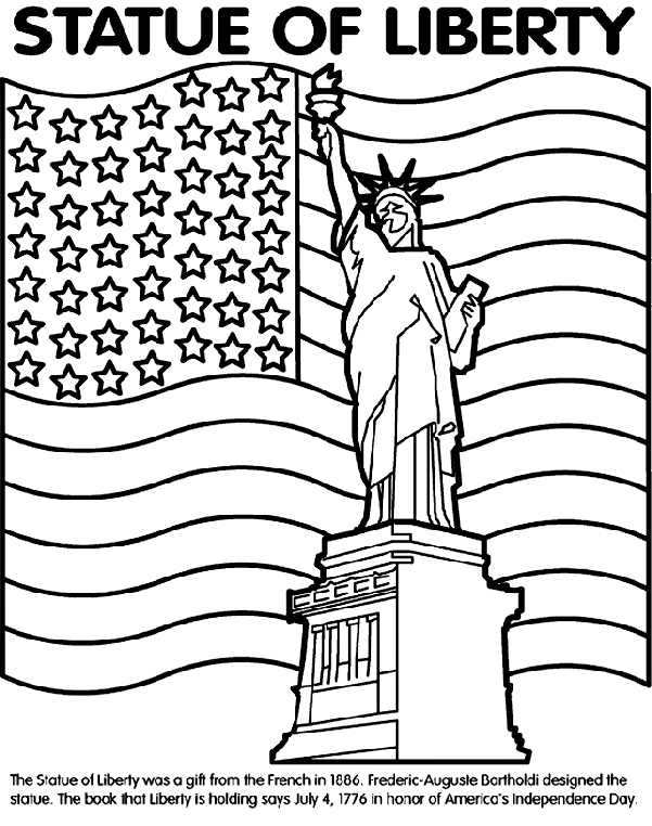 Statue of liberty coloring page