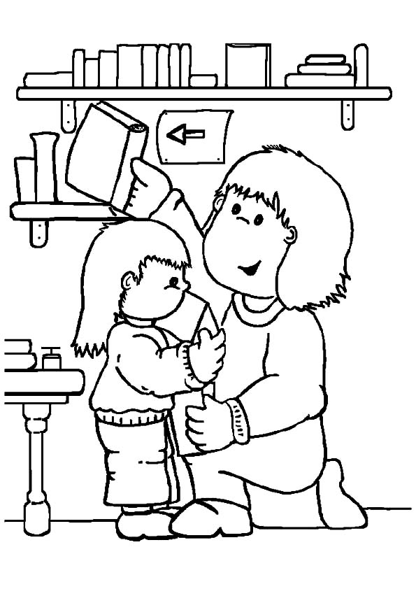 Coloring pages librarian munity helper coloring pages