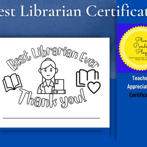 Printable librarian appreciation coloring page