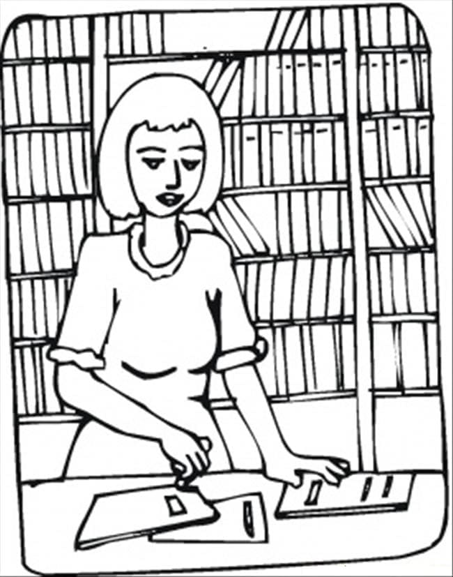 Library coloring pages