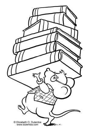 Book related coloring pages library