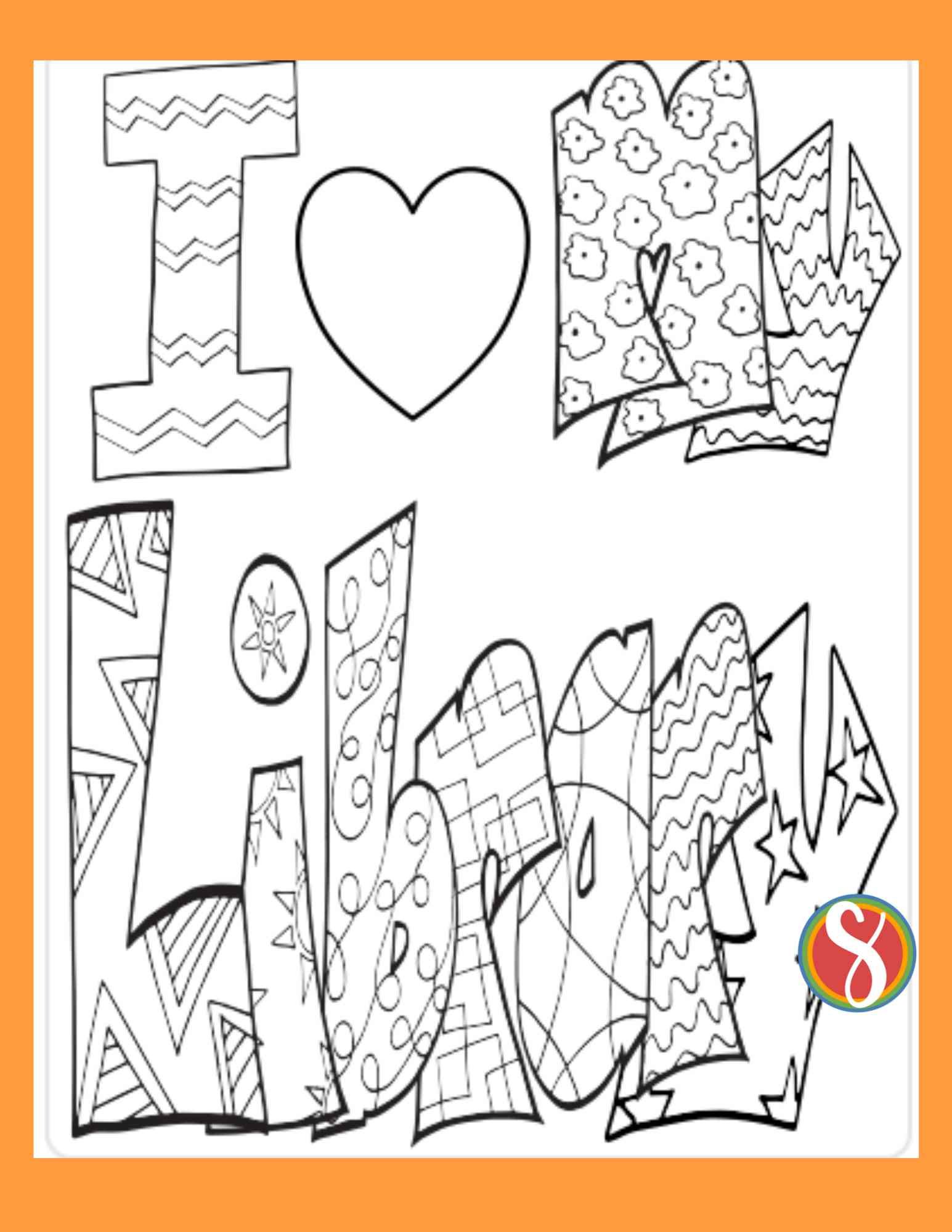 Free library coloring pages â stevie doodles