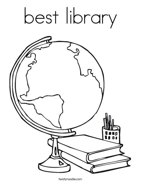 Best library coloring page