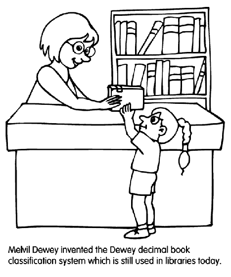 Librarian coloring page