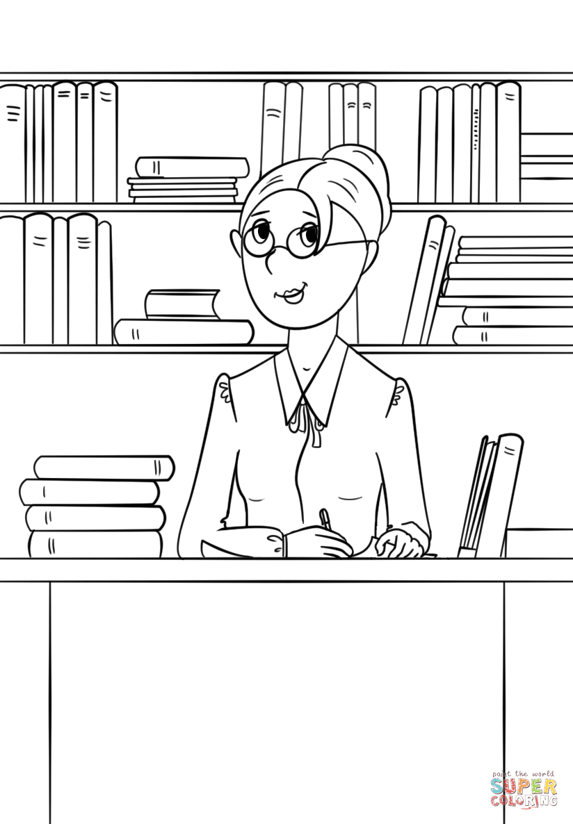 Librarian coloring page free printable coloring pages