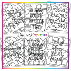 Reading library book lover coloring pages printable pdf