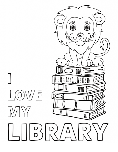 Printable library coloring pages pdf