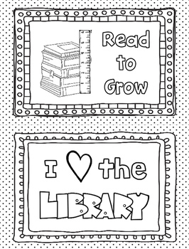 Library coloring sheets and pages for reading motivation tpt