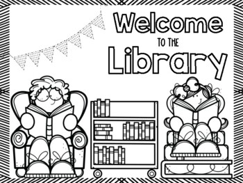 Wele to the library coloring sheets by traveling guybrarian tpt