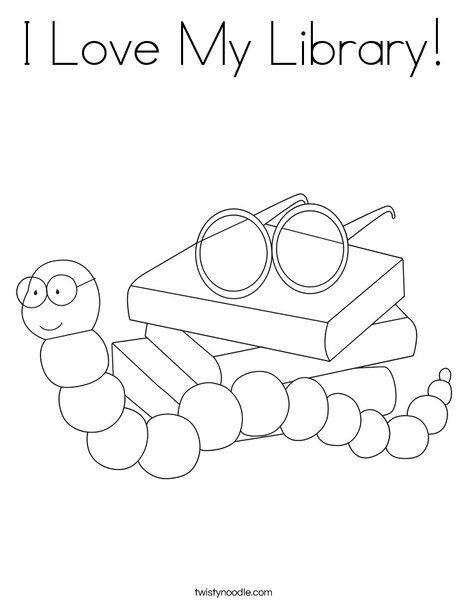 I love my library coloring page library week kindergarten library coloring pages