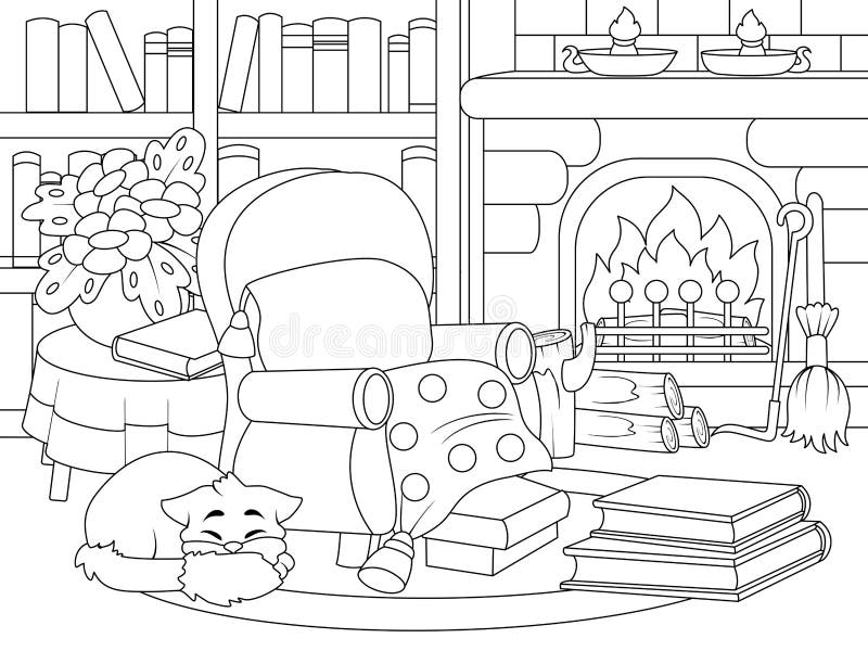 Library coloring stock illustrations â library coloring stock illustrations vectors clipart