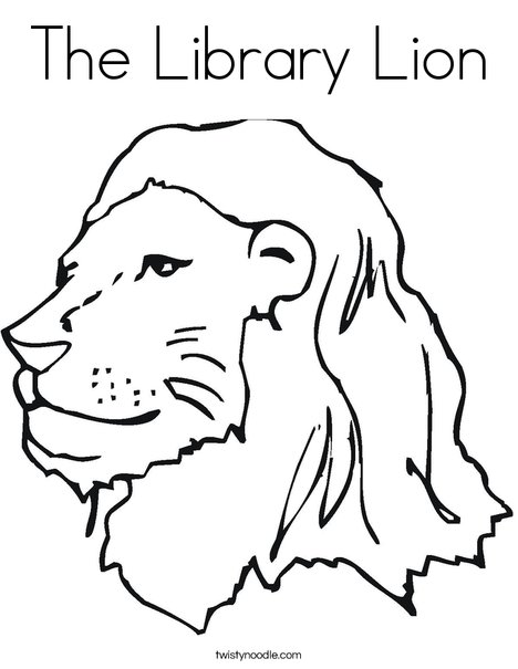 The library lion coloring page