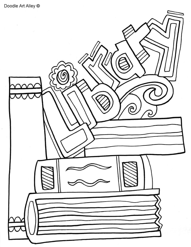 Library coloring pages