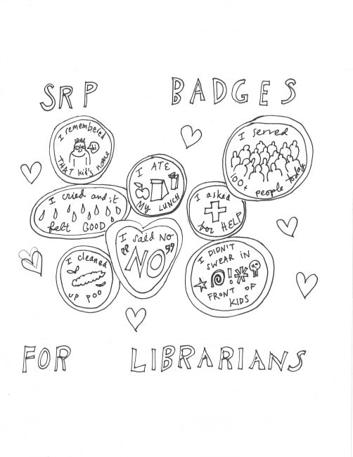 Coloring pages for summer library staff