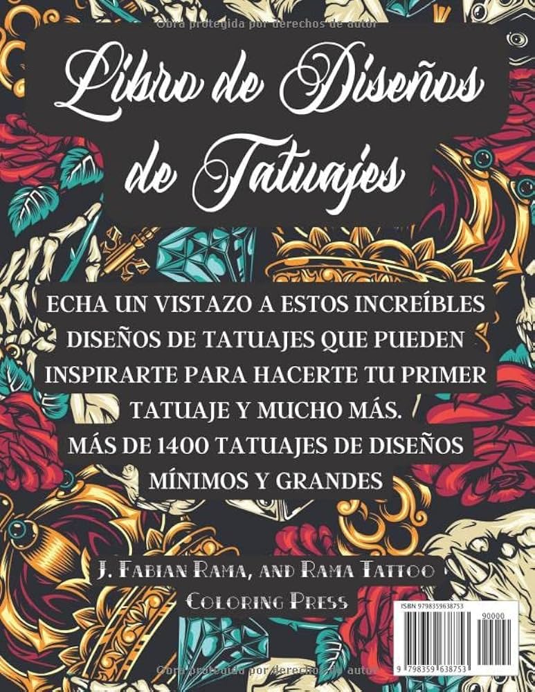 Libro de diseão de tatuajes mãs de diseãos de tatuajes para verdaderos tatuadores profesionales y aficionados diseãos de tatuajes originales tatuadores profesionales spanish edition rama j fabian libros