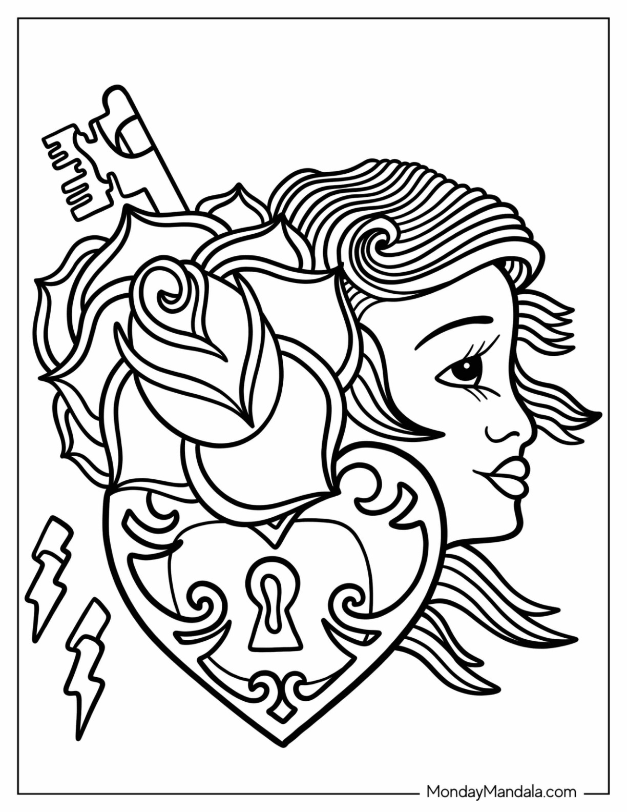 Tattoo coloring pages free pdf printables