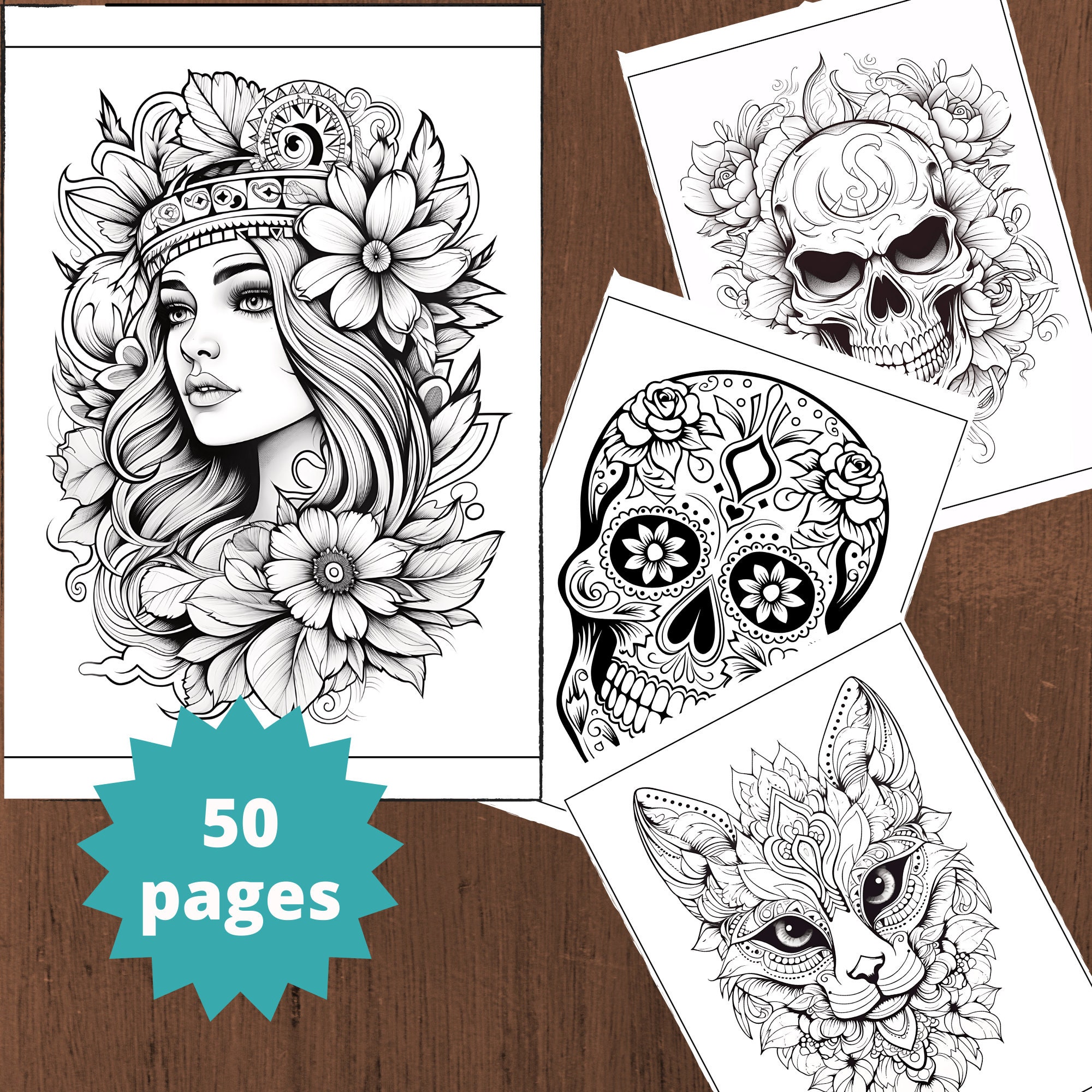 Tattoo coloring pdf