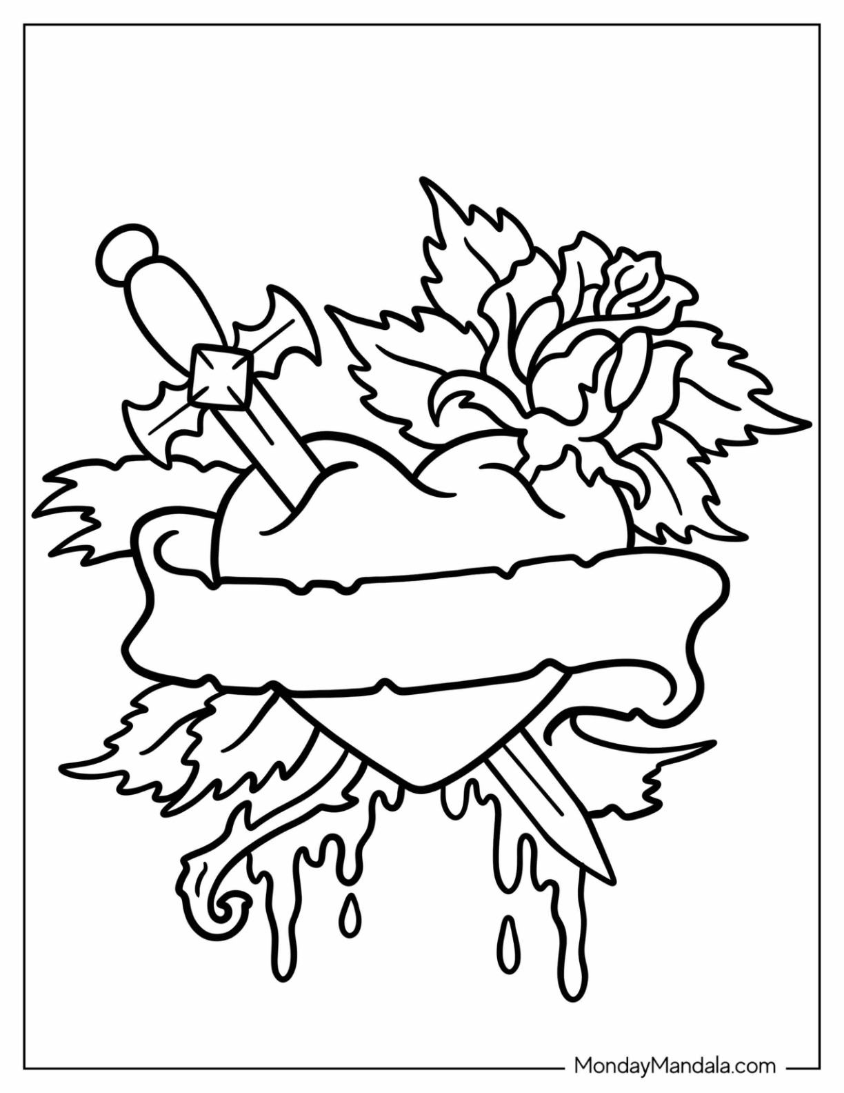 Tattoo coloring pages free pdf printables